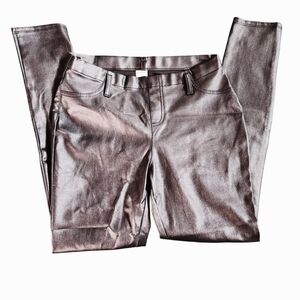 Black faux leather pull on pants Nwot